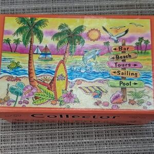 Colorful Westhampton Beach (LI/NY) 2 PC Shot Glasses In A Tropical Collector Box